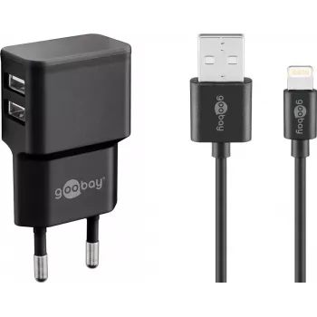 Ladegerät-Set Innenbereich Goobay Dual Apple Lightning 44995