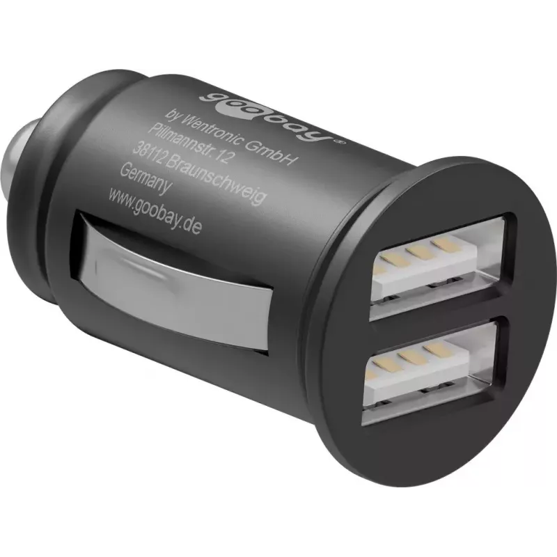 Goobay Dual-USB Kfz-Ladeadapter 24 W Schwarz Schnellladung Überstromschutz