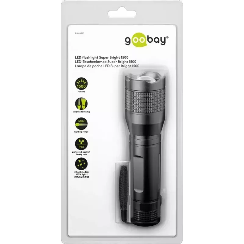 Universal-Taschenlampe Goobay LED 1500 Lumen