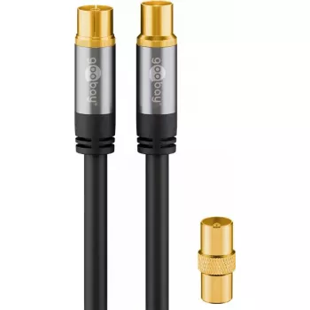 Koaxialkabel Goobay 70378 3 m Schwarz Stecker auf Buchse
