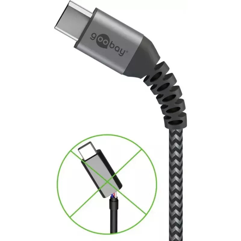 USB-Kabel Wentronic 49295 USB 2.0 0,5 m USB C USB A Schwarz Grau