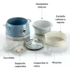 Ariete 2904 Reiskocher - Elektrischer Reiskocher mit Keramiktopf - Selbstgemachtes Sushi - Multikocher - Vintage Line - 3,5 L - 650 W - Blau