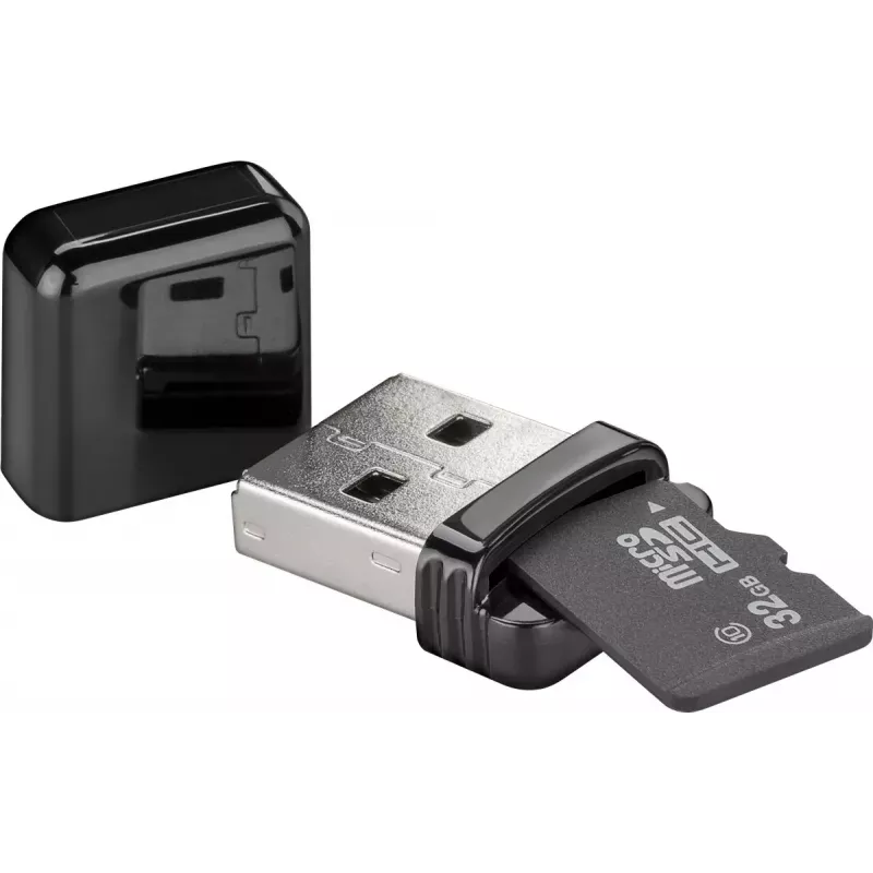 Kartenleser GOOBAY USB-A 2.0 für MicroSD, 480 Mbit/s, schwarz