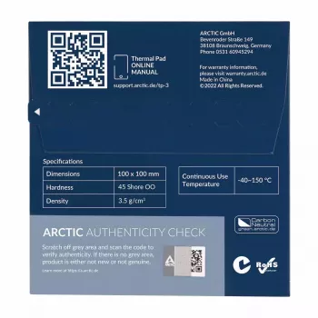 ARCTIC TP-3 Premium Performance Wärmeleitpad 100 x 100 mm, 1 mm
