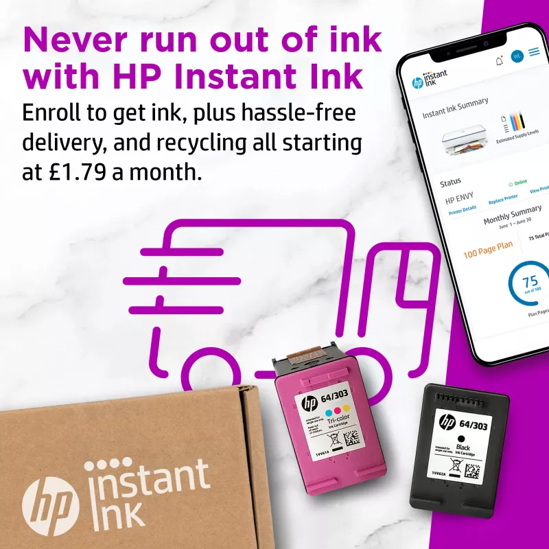 HP ENVY 6010e kabelloser All-in-One-Farbdrucker, Instant Ink; Kopierer, Scanner