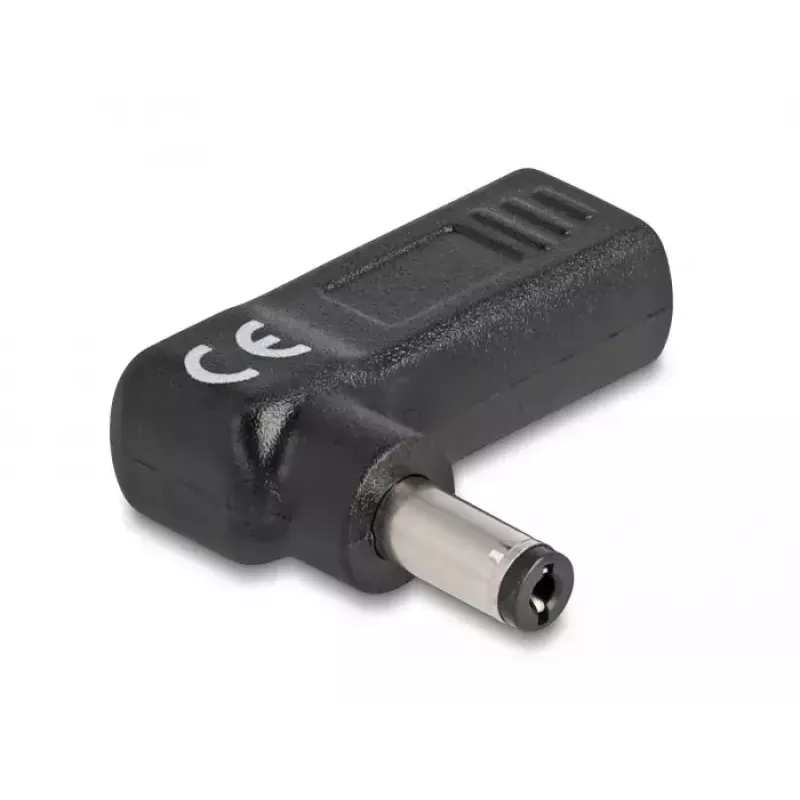 DeLOCK Adapter USB Type-C Buchse auf 5,5 x 2,1 mm Stecker 90° abgewinkelt