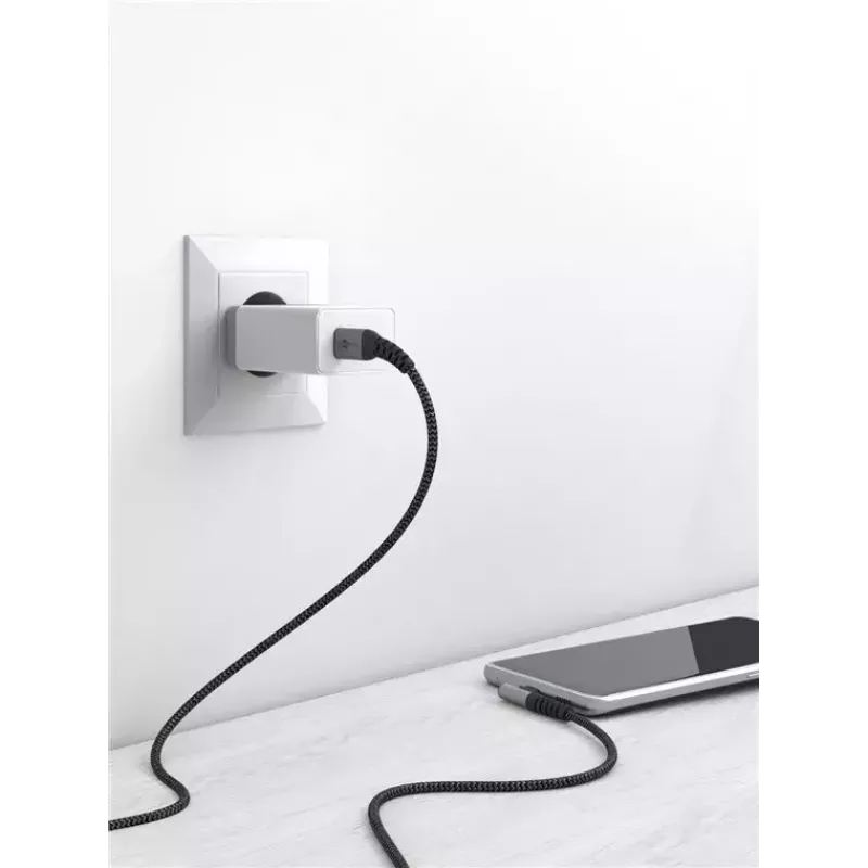 Goobay USB-Kabel USB 2.0 2m USB-C Schwarz/Grau