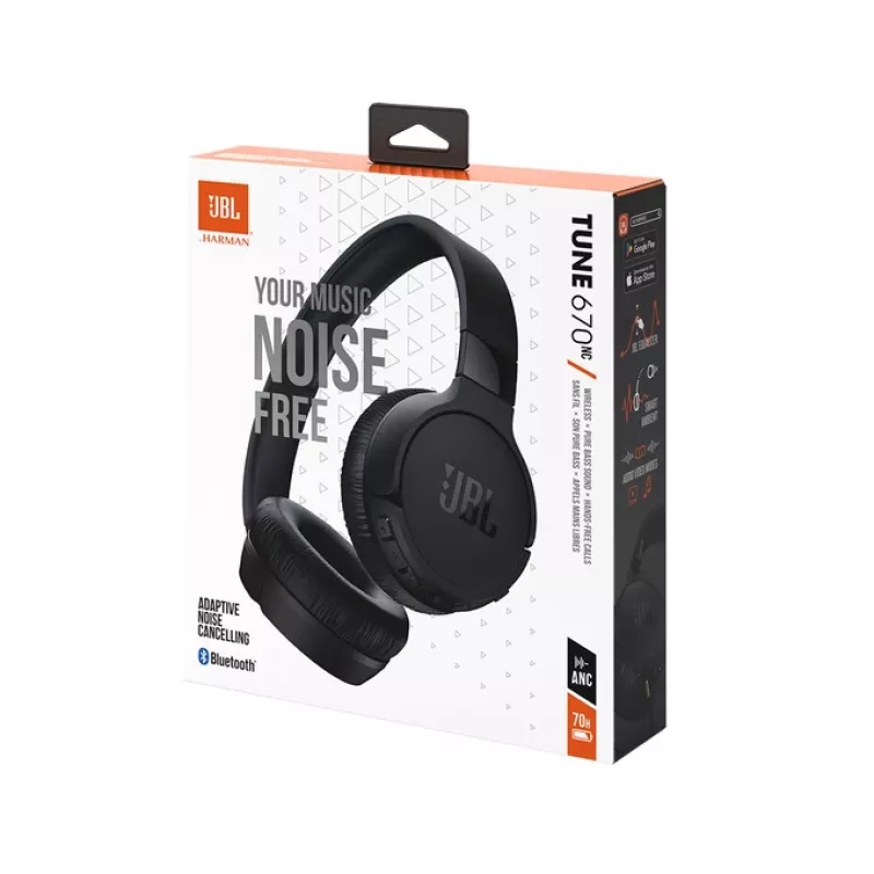 JBL Tune 670 NC Headset Kabelgebunden & Kabellos Kopfbügel Anrufe/Musik USB Type-C Bluetooth Schwarz