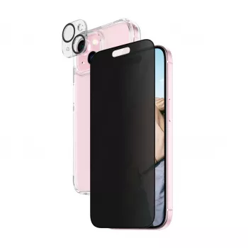 PanzerGlass ® Privacy 3-in-1-Pack iPhone 15 stoßfestes gehärtetes Glas