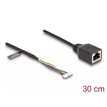Netzwerkkabel DeLOCK 88007 RJ45 auf 4-Pin 6-Pin Cat5e 0,3 m Schwarz