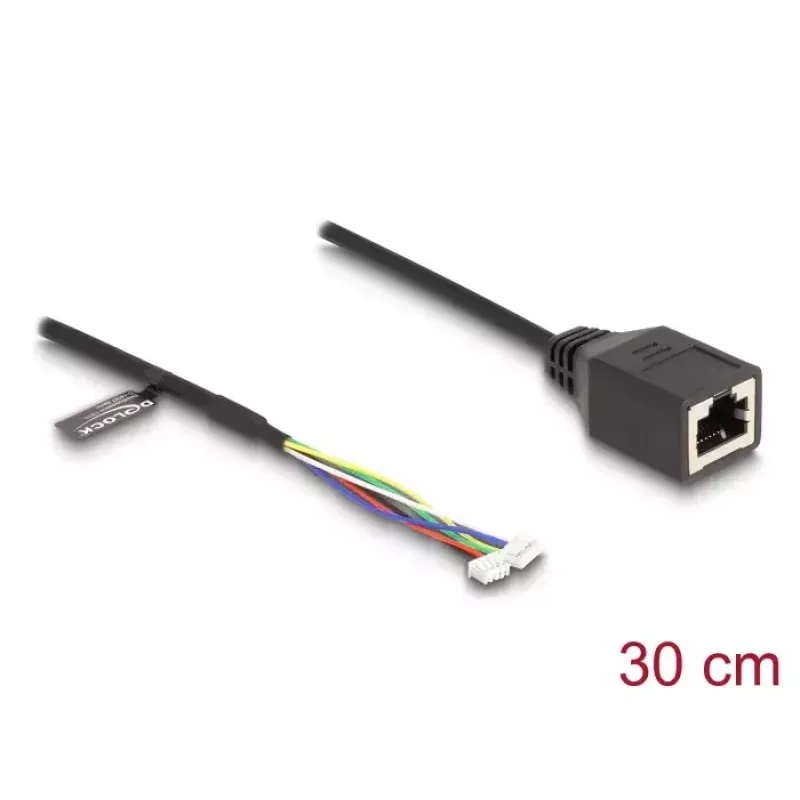 Netzwerkkabel DeLOCK 88007 RJ45 auf 4-Pin 6-Pin Cat5e 0,3 m Schwarz