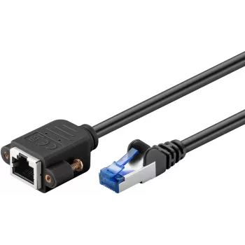 Netzwerkkabel WENTRONIC Goobay 65644 Cat6a S/FTP (S‑STP) 3 m RJ‑45–RJ‑45 Schwarz