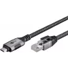 Goobay Adapter USB C auf RJ-45 10m Schwarz Silber