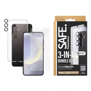 PanzerGlass SAFE. by ® 3-in-1-Pack Samsung Galaxy S24+ Kratzfest Stoßfest