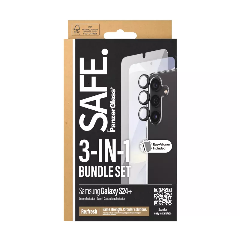 PanzerGlass SAFE. by ® 3-in-1-Pack Samsung Galaxy S24+ Kratzfest Stoßfest