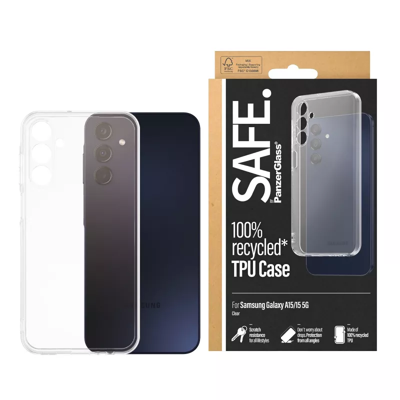 PanzerGlass SAFE. by ® TPU Hülle Samsung Galaxy A15 | A15 5G | Transparent
