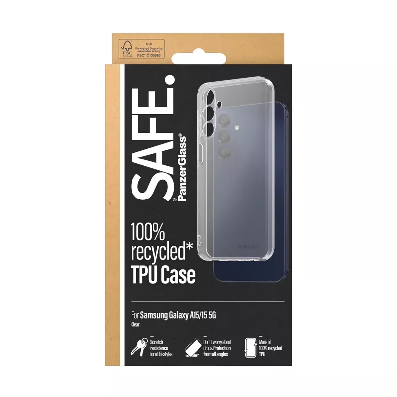 PanzerGlass SAFE. by ® TPU Hülle Samsung Galaxy A15 | A15 5G | Transparent