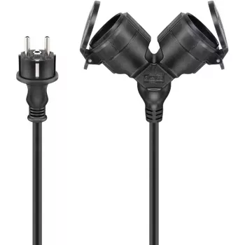 Goobay 65434 Stromverlängerung 5 m 2 AC-Steckdosen Outdoor Schwarz