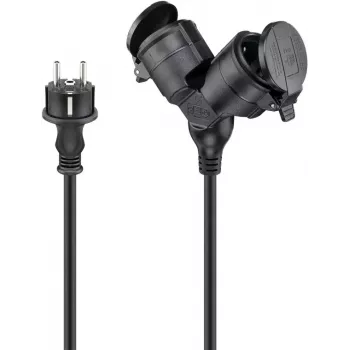 Verlängerungskabel Goobay 65436 25m 2 AC-Steckdosen Outdoor Schwarz