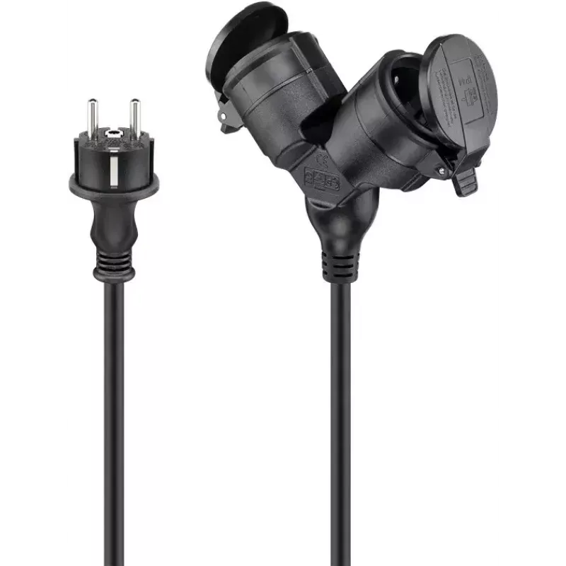 Verlängerungskabel Goobay 65436 25m 2 AC-Steckdosen Outdoor Schwarz