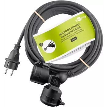 Verlängerungskabel Goobay 65435 10m 2 AC-Steckdosen Outdoor Schwarz