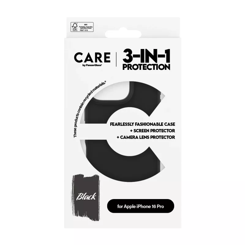 3-in-1 Bundle PanzerGlass CARE by Fashion iPhone 16 Pro