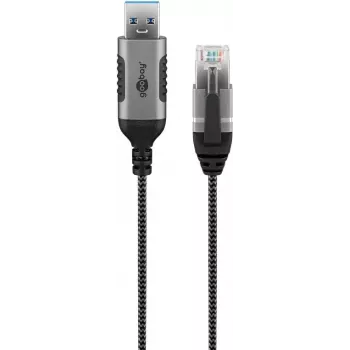 Kabeladapter Goobay 74400 USB 3.0 Typ A RJ45 15m Schwarz Silber
