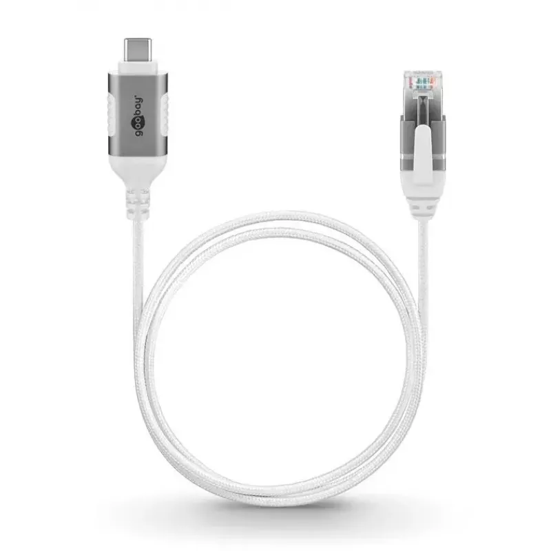 Goobay 74390 Kabeladapter USB 3.1 Typ A RJ45 Weiß