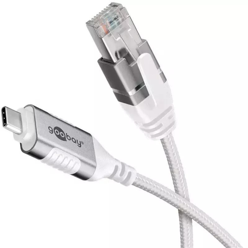 Goobay 74390 Kabeladapter USB 3.1 Typ A RJ45 Weiß