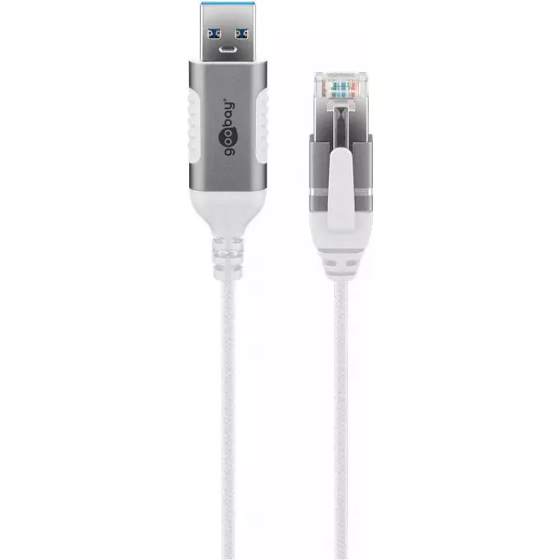 Goobay 74382 Kabeladapter USB 3.0 Typ A RJ45 Weiß 7,5 m