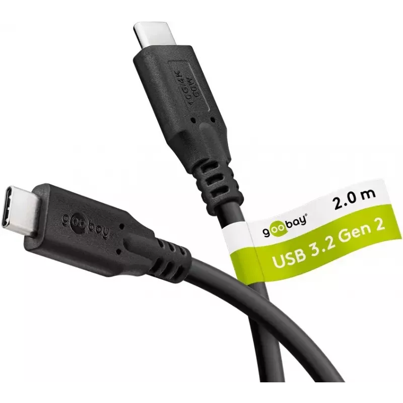 USB-Kabel Goobay 74207 USB 3.2 Gen 1 2 m USB-C Schwarz