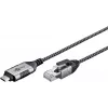 Goobay 74402 Kabeladapter USB 3.1 Typ A RJ45 1,5m Schwarz Silber
