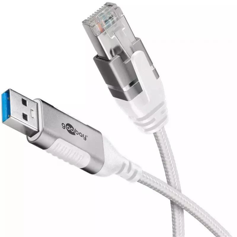 Goobay 74378 Kabeladapter USB 3.0 Typ A RJ45 1,5 m Weiß
