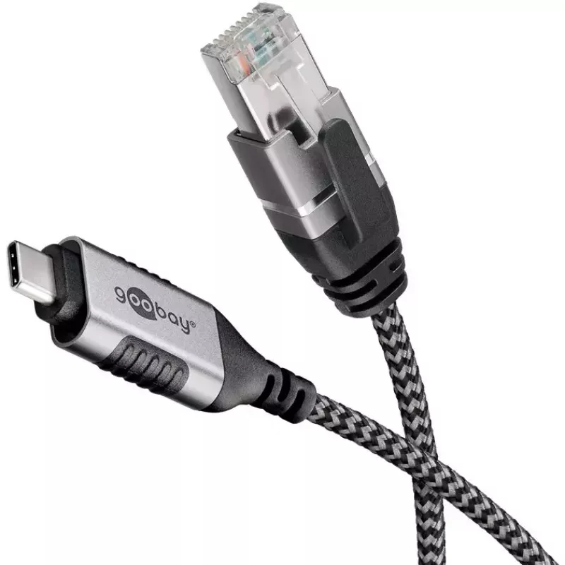 Kabel-Adapter Goobay 74408 USB 3.1 Typ A RJ45 15 m Schwarz Silber