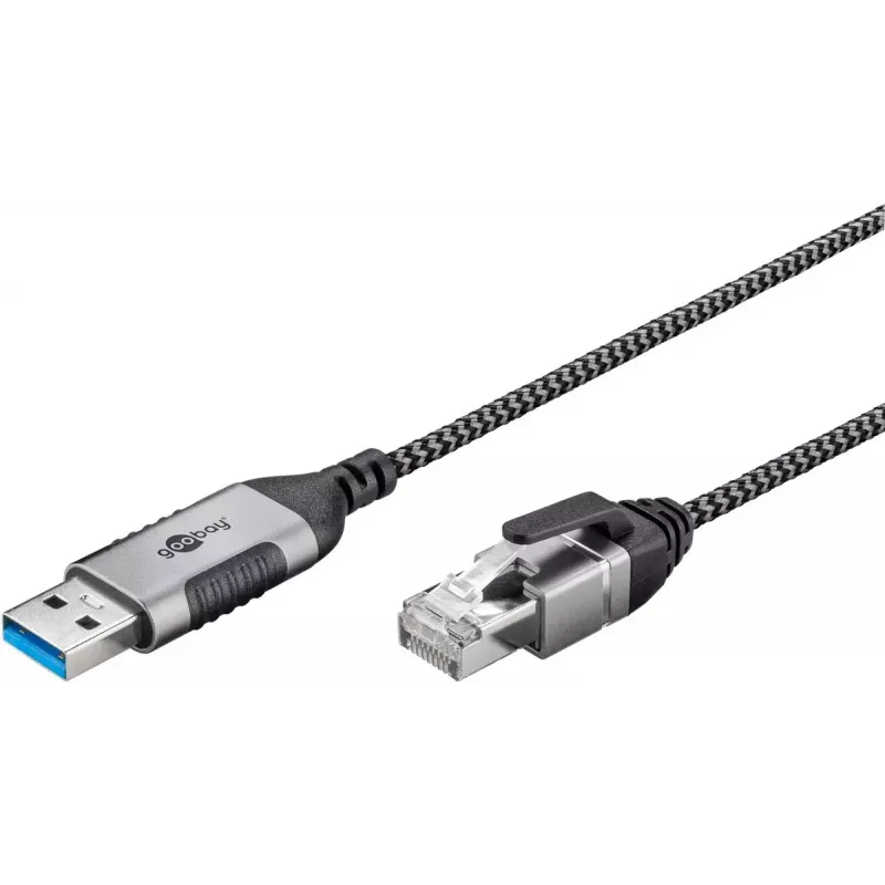 Goobay 74394 USB 3.0 Typ A auf RJ45 Kabel 1,5 m Schwarz Silber