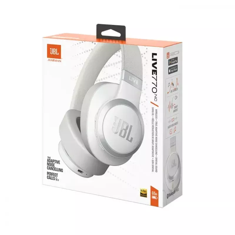 JBL Live 770NC Kopfhörer Over-Ear, kabellos, Anrufe/Musik, Bluetooth, Weiß
