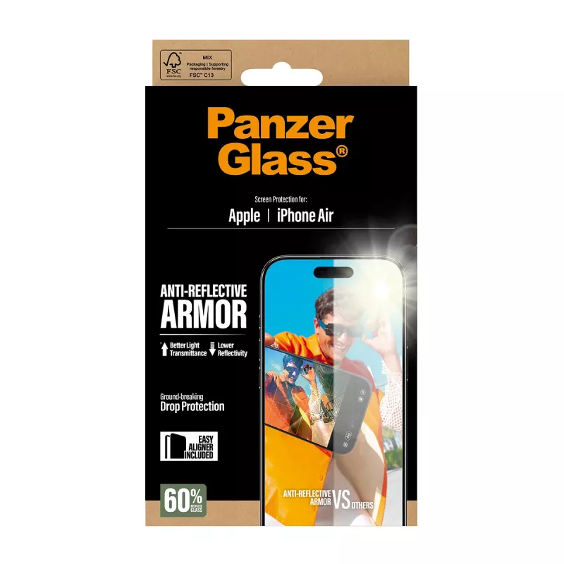PanzerGlass Anti-Reflective Armor Displayschutzfolie iPhone Air kratz- und stoßfest