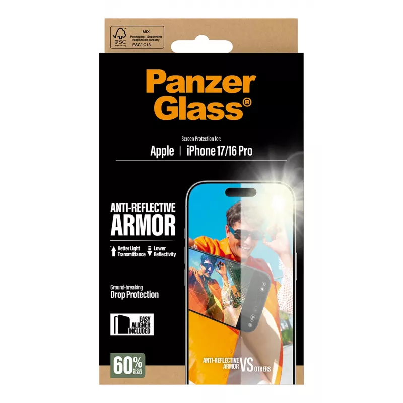 PanzerGlass Anti-Reflective Armor Displayschutzfolie iPhone 17 iPhone 16 Pro kratzfest stoßfest