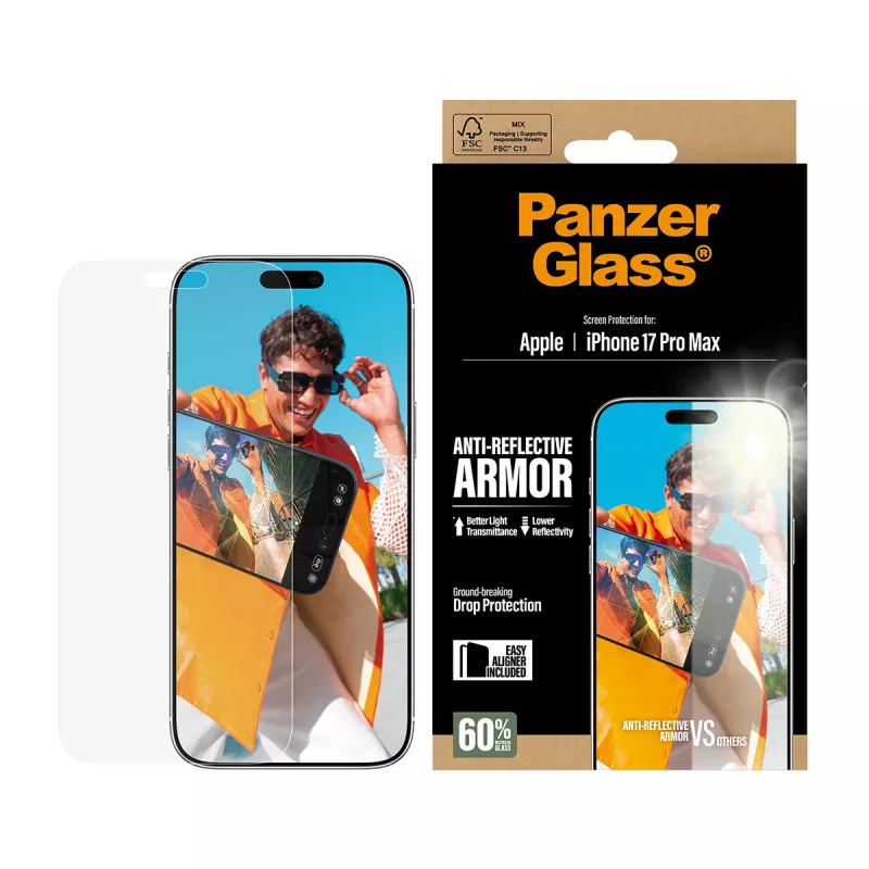 PanzerGlass Anti-Reflective Armor Displayschutzfolie iPhone 17 Pro Max kratz- und stoßfest