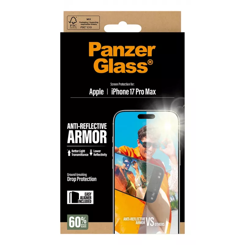 PanzerGlass Anti-Reflective Armor Displayschutzfolie iPhone 17 Pro Max kratz- und stoßfest