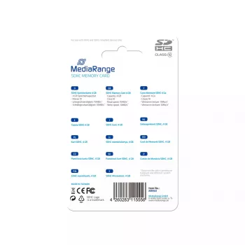 Flash-Speicher MediaRange 4GB SDHC Class 10 MR961