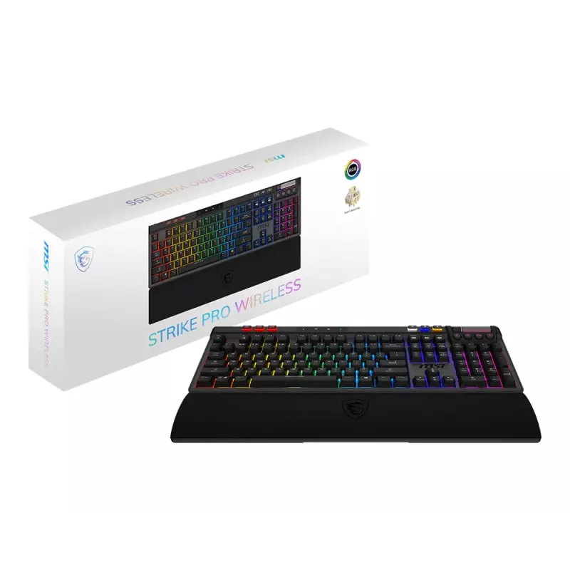 MSI Strike Pro Wireless Silent Mechanische Gaming-Tastatur, DE (QWERTZ) Layout, Schwarz