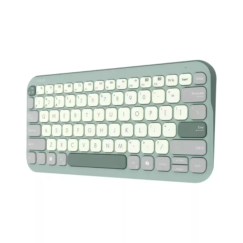 ASUS KW100 /GN/GE/81 Tastatur Home Bluetooth QWERTZ Deutsch Grün, Hellgrün
