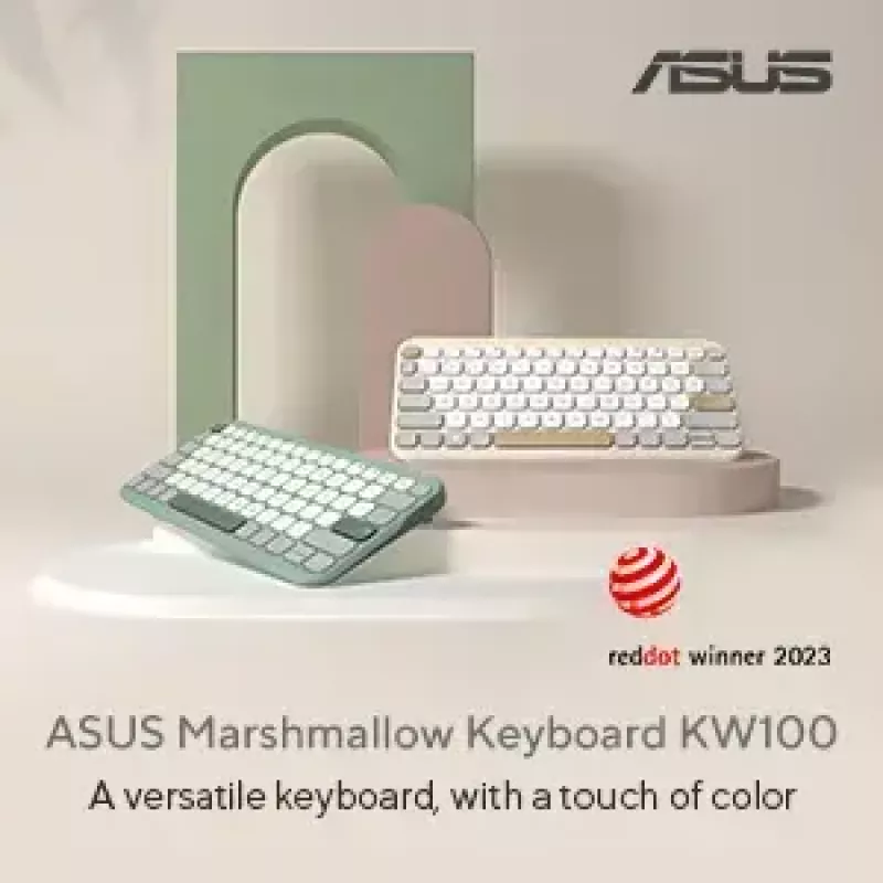 ASUS KW100 /GN/GE/81 Tastatur Home Bluetooth QWERTZ Deutsch Grün, Hellgrün
