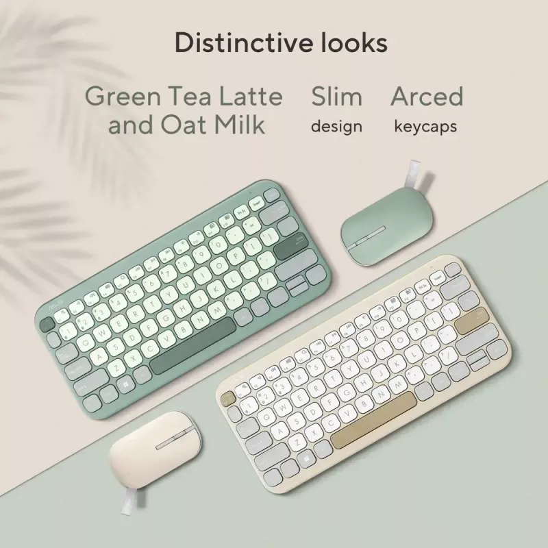 ASUS KW100 /GN/GE/81 Tastatur Home Bluetooth QWERTZ Deutsch Grün, Hellgrün