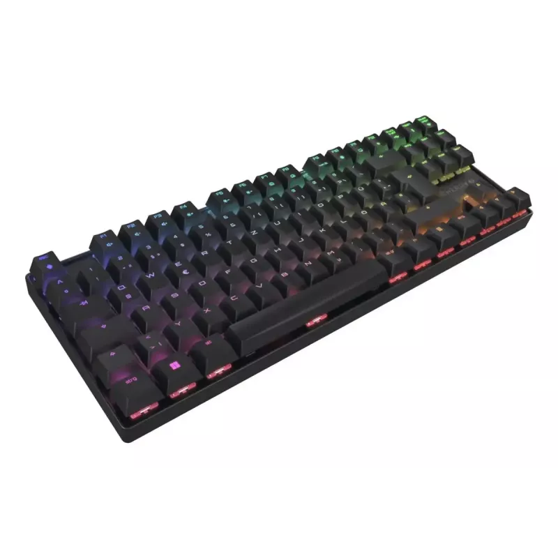 Mechanische Gaming-Tastatur CHERRY XTRFY Cherry MX 8.2 TKL Wireless — Tenkeyless, QWERTZ, USB + RF + Bluetooth, RGB, Schwarz