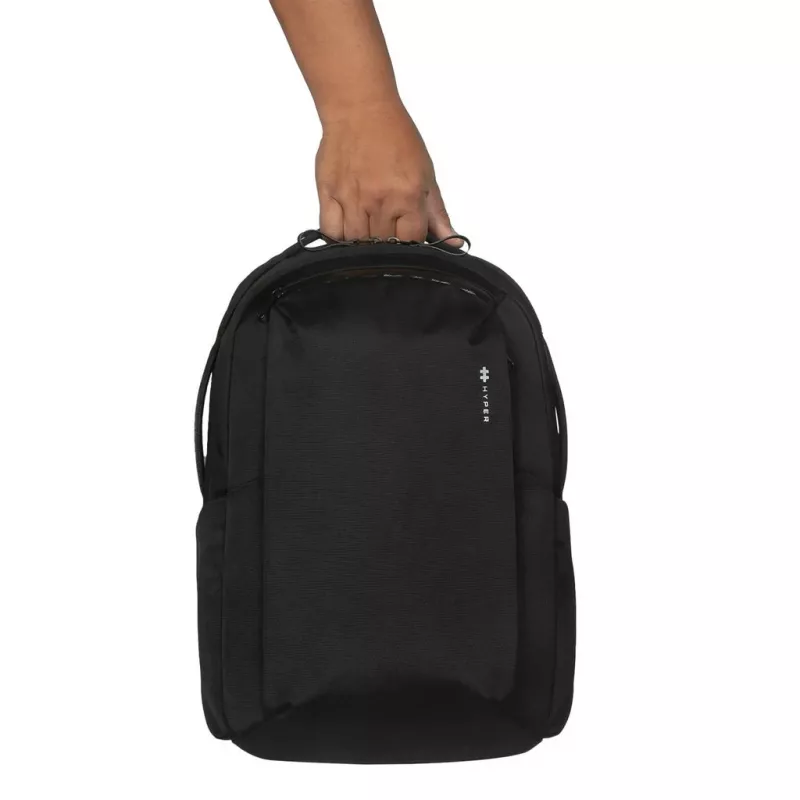 Rucksack HYPER HyperPack HP21PBKGL für Laptops bis 40,6 cm (16 Zoll) – schwarz, PET/Polyester