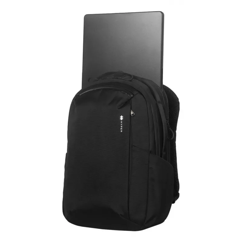 Rucksack HYPER HyperPack HP21PBKGL für Laptops bis 40,6 cm (16 Zoll) – schwarz, PET/Polyester