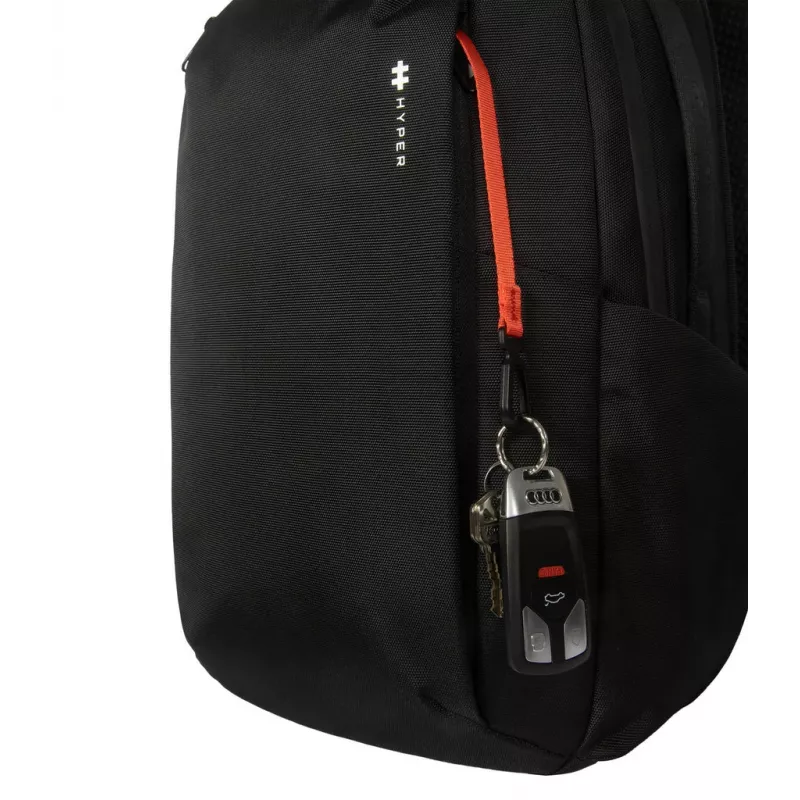 Rucksack HYPER HyperPack HP21PBKGL für Laptops bis 40,6 cm (16 Zoll) – schwarz, PET/Polyester