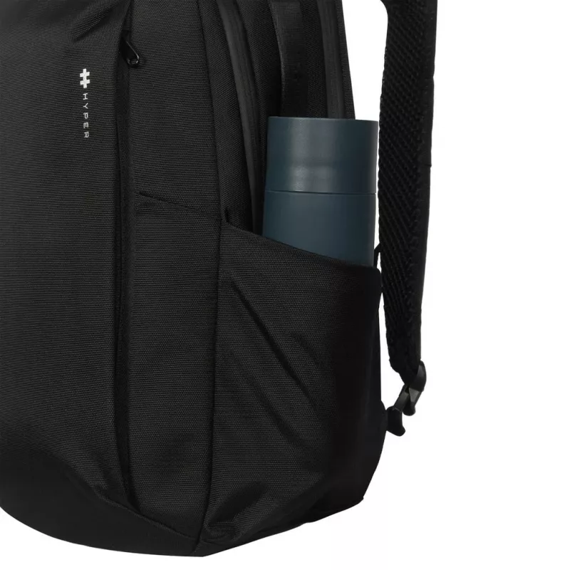 Rucksack HYPER HyperPack HP21PBKGL für Laptops bis 40,6 cm (16 Zoll) – schwarz, PET/Polyester